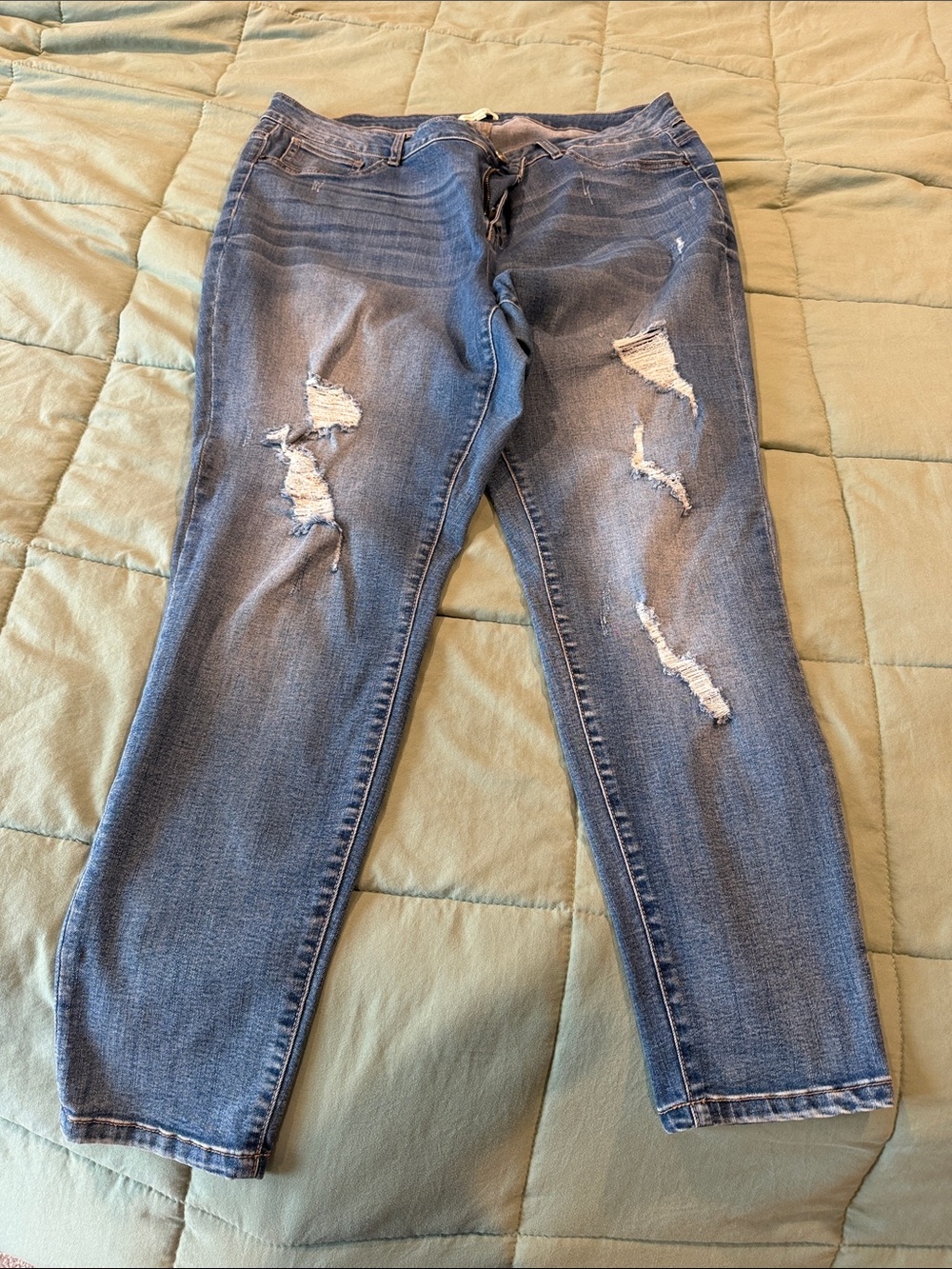 Women’s Distressed Blue Jeans